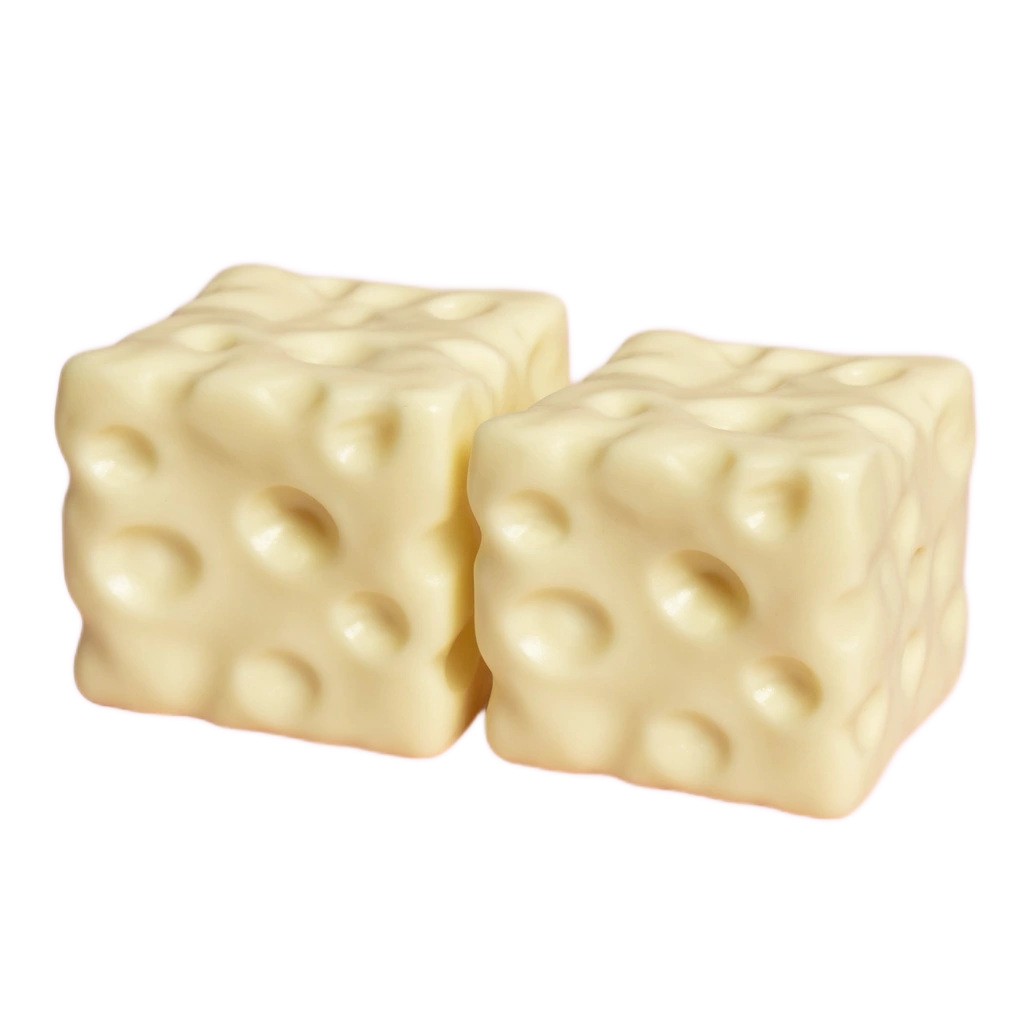 Cream Cheese Squishy Pair, Two Soft Blocks to Share