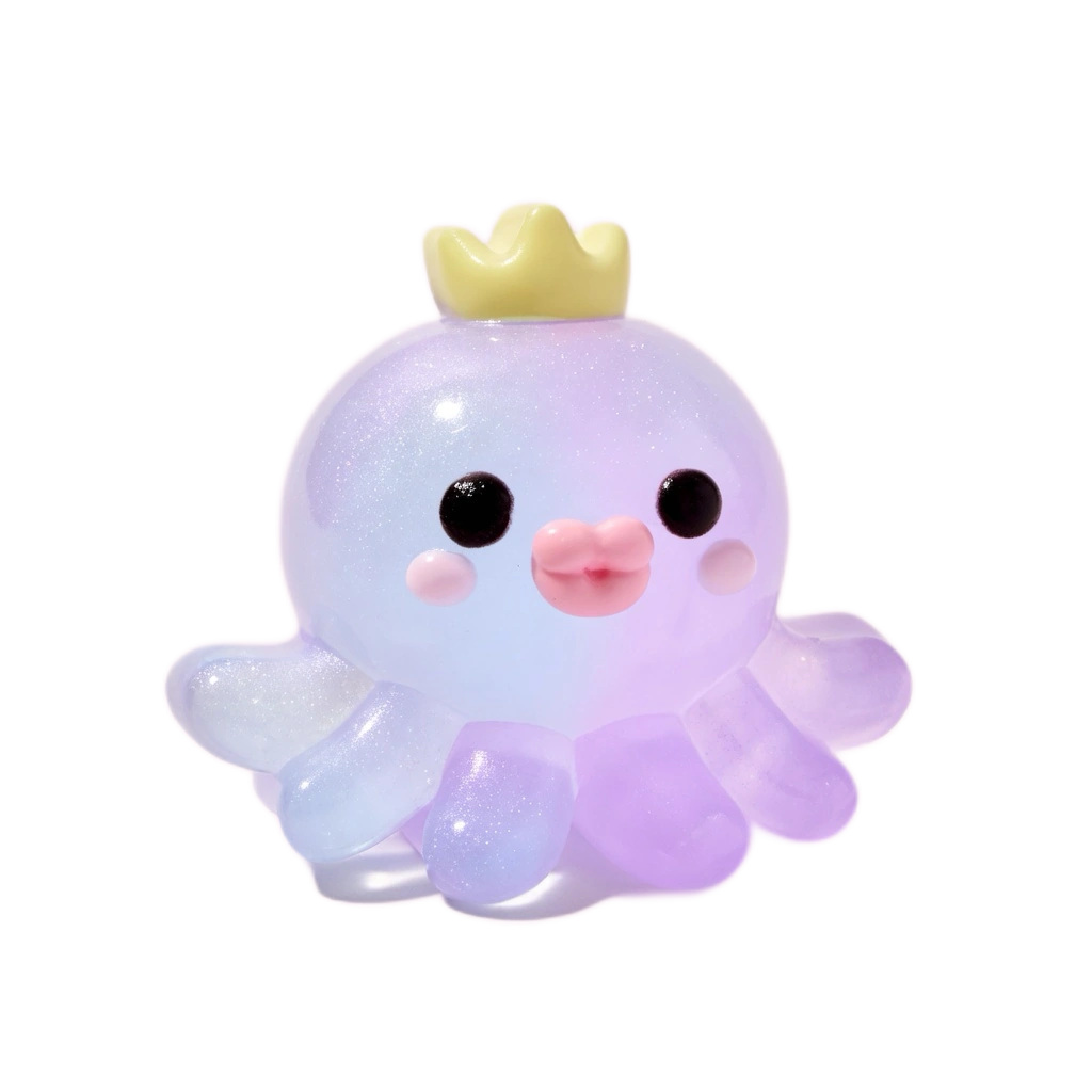 Cute Octopus Squishy With Crown, Kawaii Mochi Fidget Toy