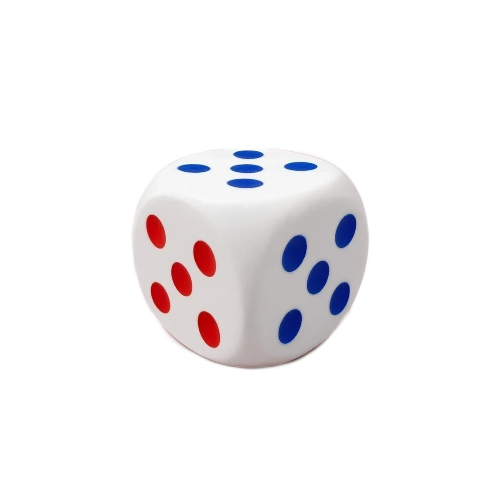 Dice Squishy Stress Ball, 3 Inch Foam Lucky Numbers Fidget Dice