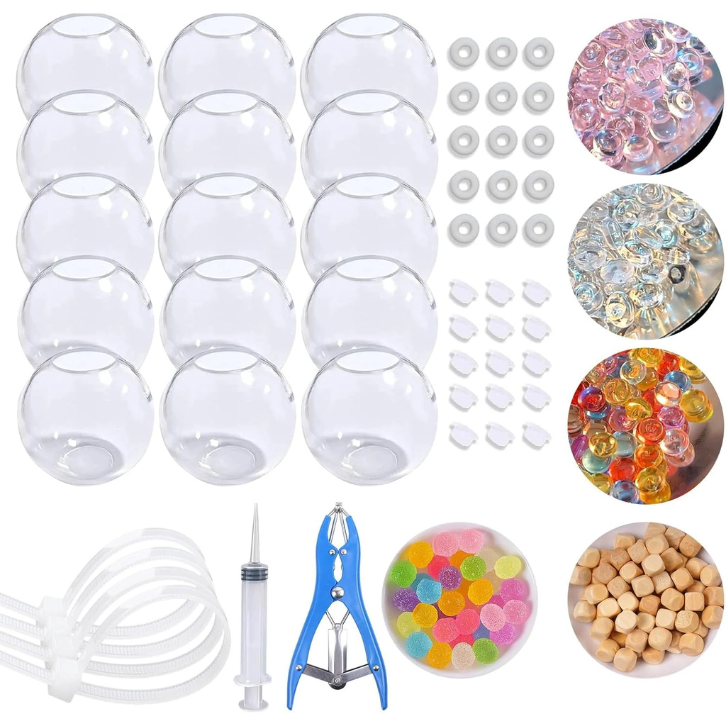 DIY Squishy Making Kit — 15 TPR Stress Ball Skins with Fillers and Pump