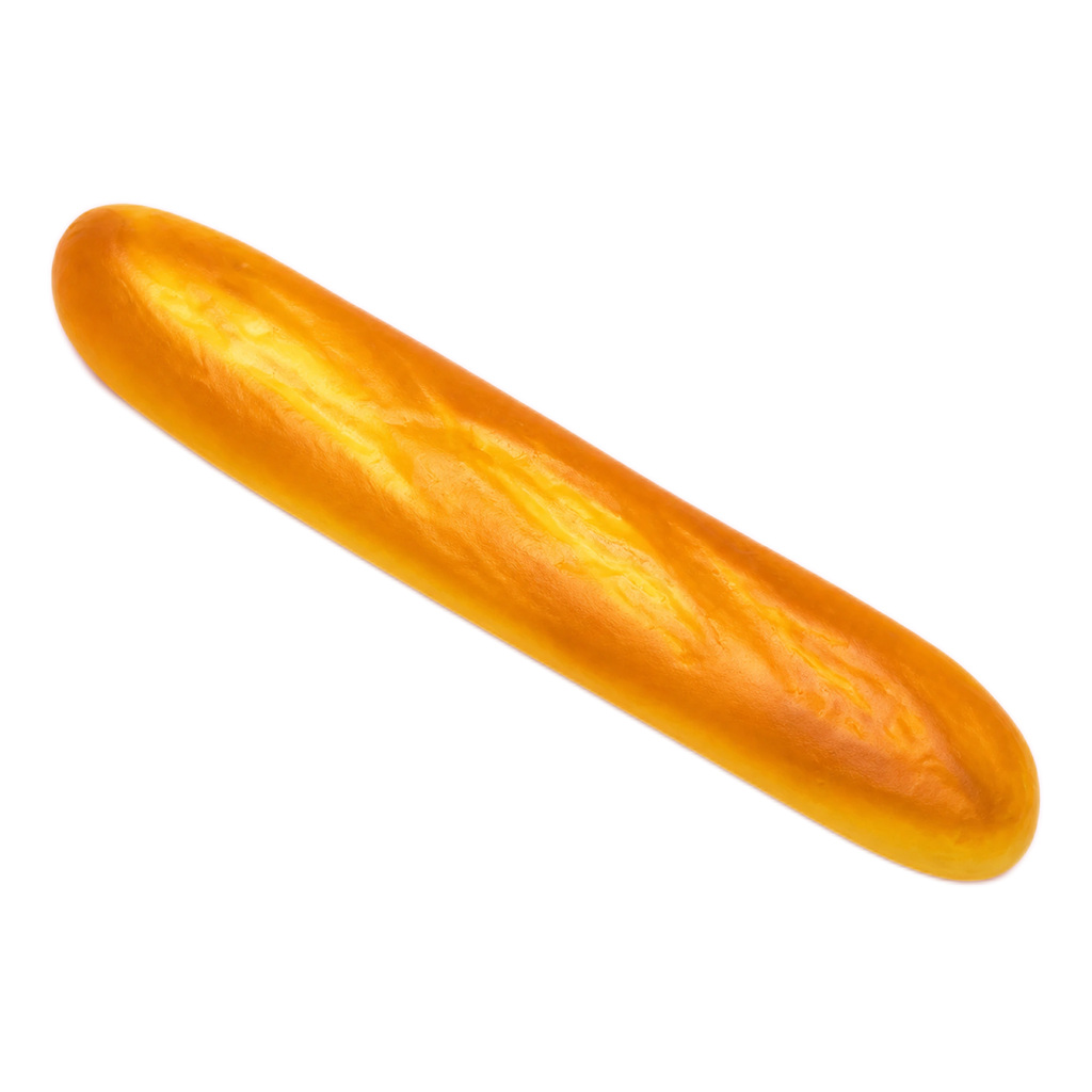 Extra-Long Classic Baguette Squishy — Golden French Bread Toy