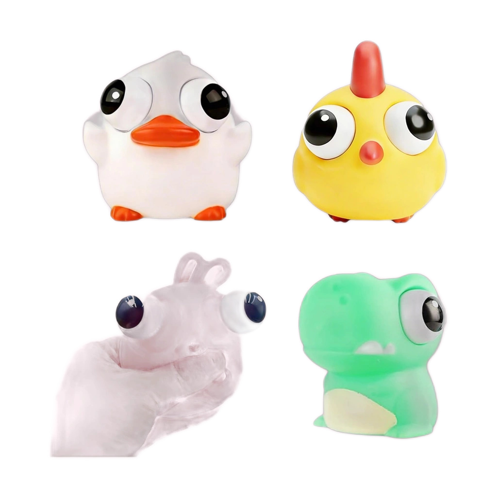 Farm Animal Eyeball Squishy Squeeze Toys – 4 Pack