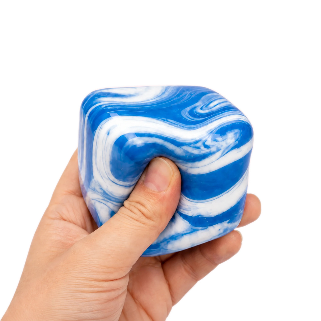 Fluid Swirl Cube Squishy — Marbled Glitter Slow-Rising Cube
