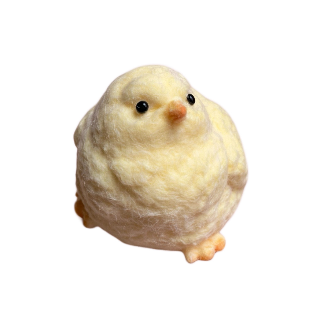 Fuzzy Cream Chick Squishy, Plump Soft Squeeze Sensory Toy