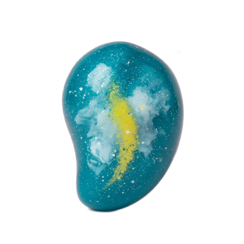 Galaxy Blue Mango Squishy Sparkle Squeeze Stress Toy