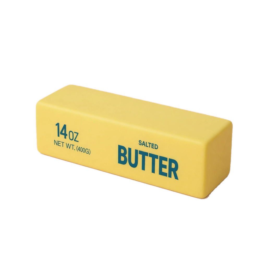 Giant Butter Squishy — Hefty Two-Hand Slab of Foam