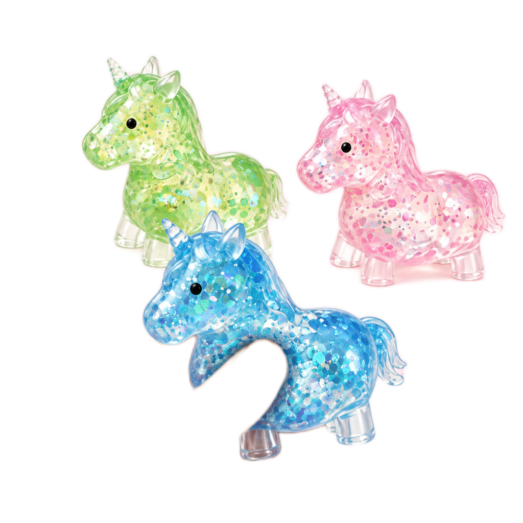 Glitter Unicorn Water Bead Squishy Ball Set - 3 Pack Toy