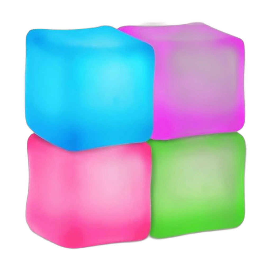 Glow Gel Ball Squishy 4 Pack - Color Cube Squeeze Toys