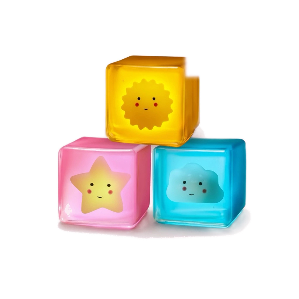 Glow Star Squishy Ice Cubes 3 Pack - Sun Cloud Squeeze Sensory Set