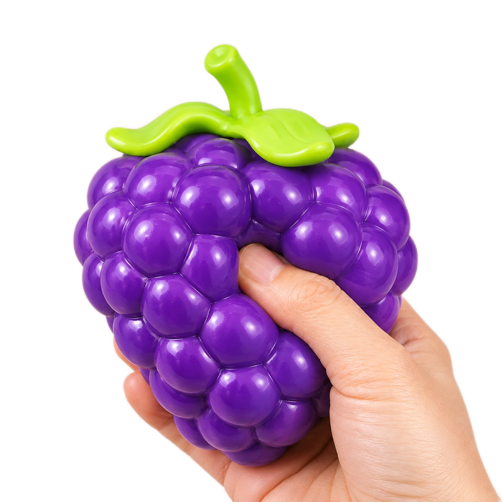 Grape Squishy — Realistic Beaded Bunch Slow-Rising Stress Toy