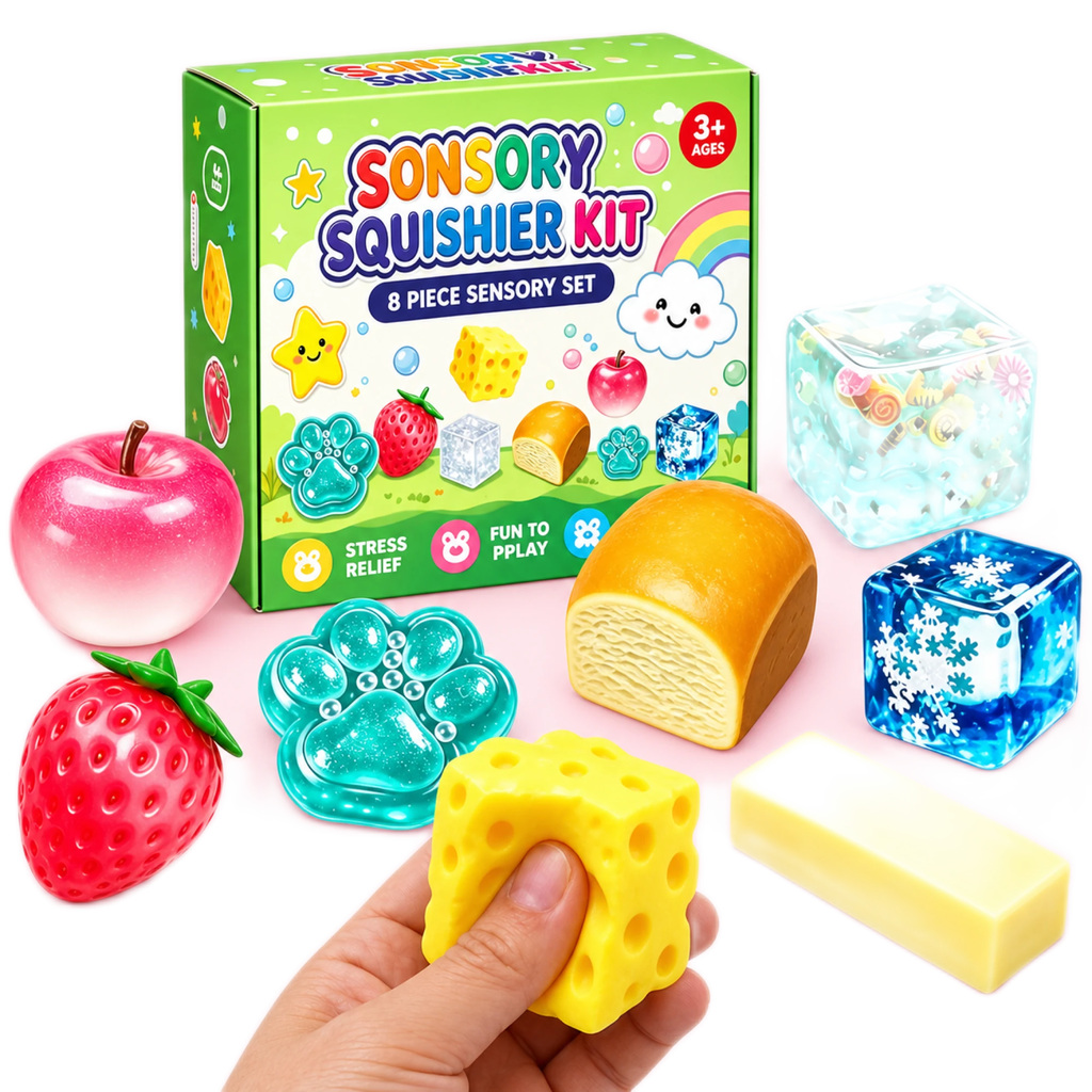 Green Sensory Squishier Kit – 8-Piece Mystery Set