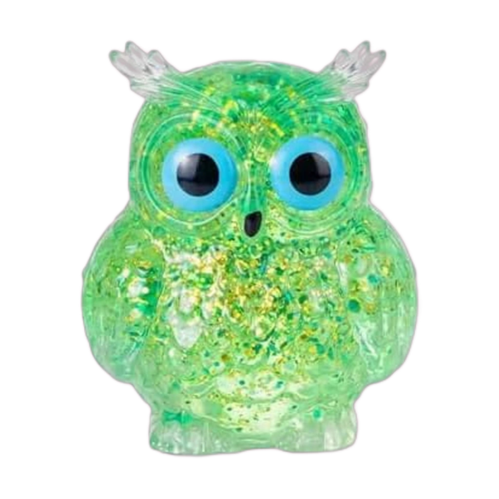Green Owl Squishy Slow Rising Glitter Stress Relief Toy