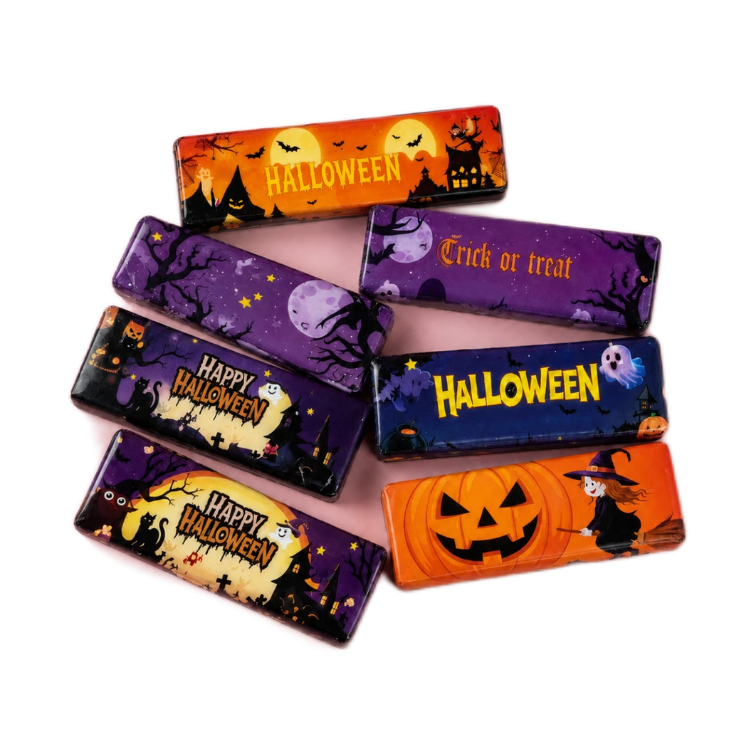 Halloween Butter Squishy - Orange & Purple Wrappers, 1 Random Piece