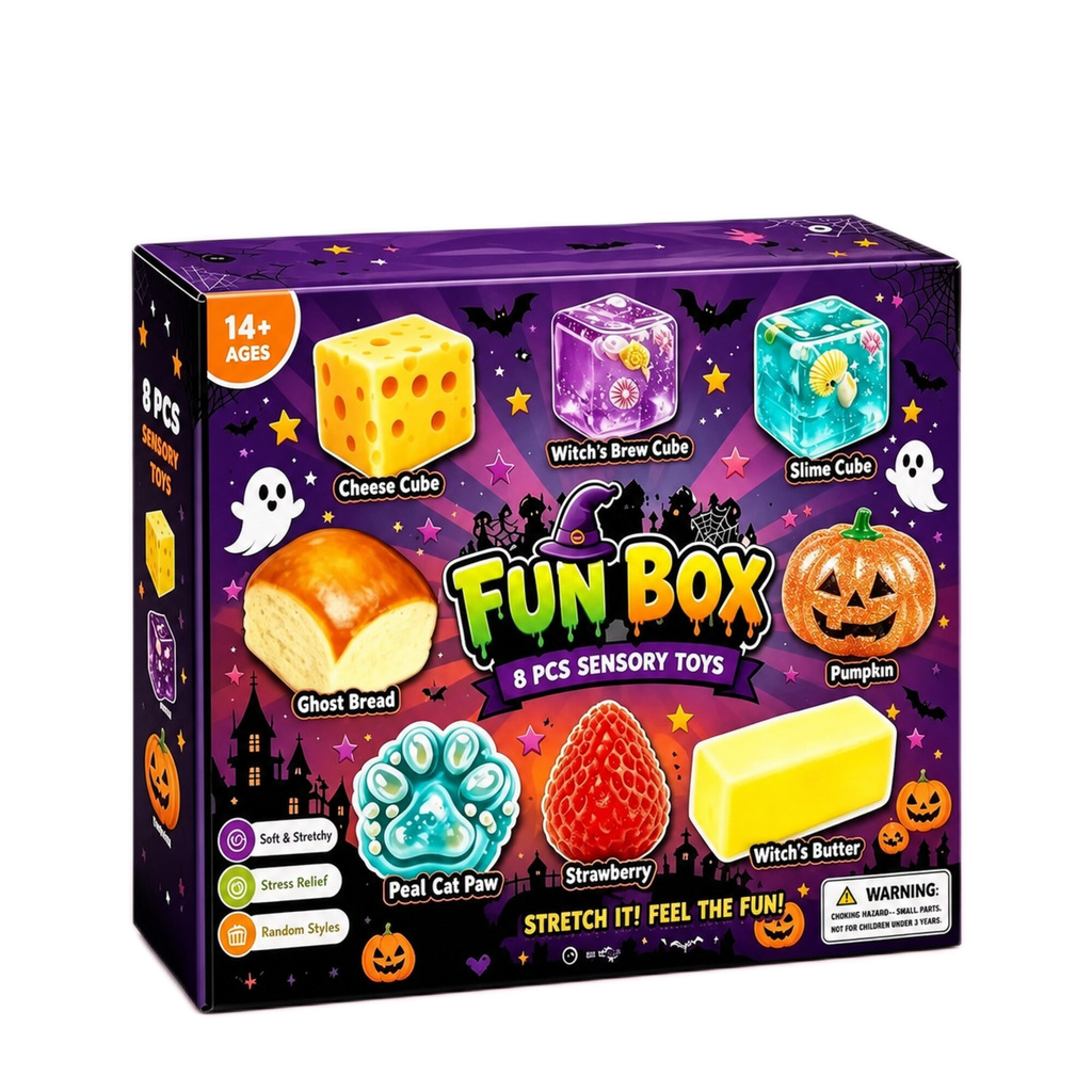 Halloween Squishy Fun Box – 8-Piece Mystery Set