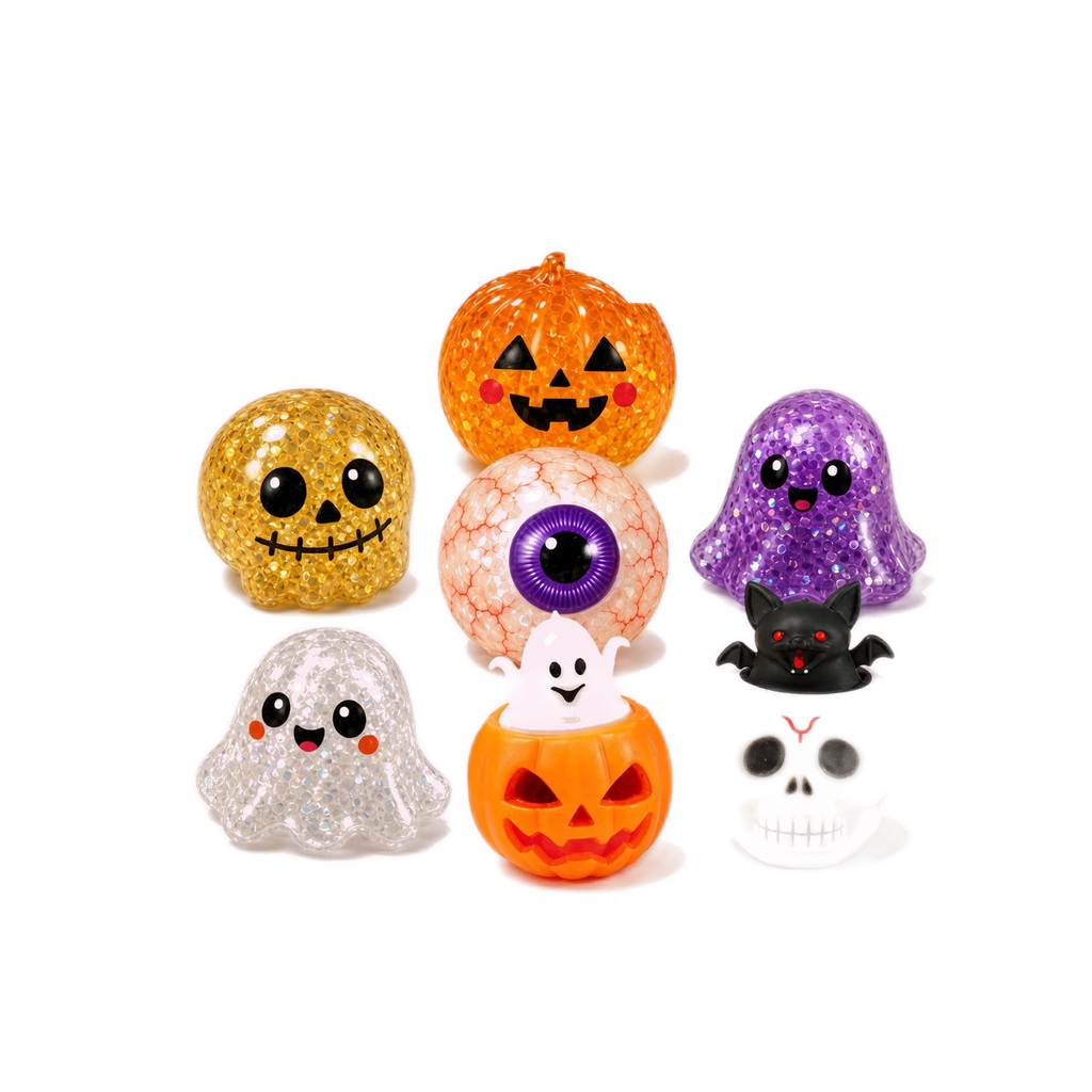 Halloween Squishy Set – 7 Pack Mystery & Pop-Up Squeeze Toys