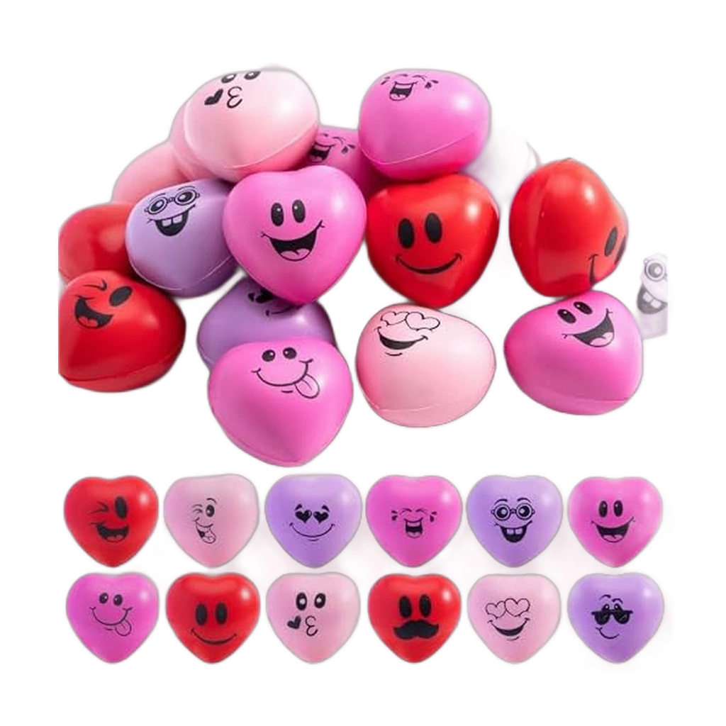 Heart Squishy Stress Balls Bulk 30 Pack, Party Favors