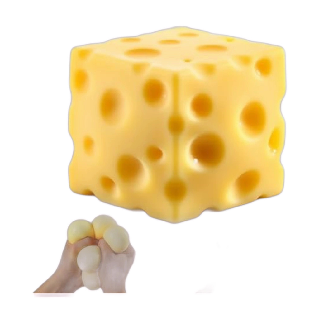 Jumbo Cheese Squishy, Big Two-Hand Block to Sink Into