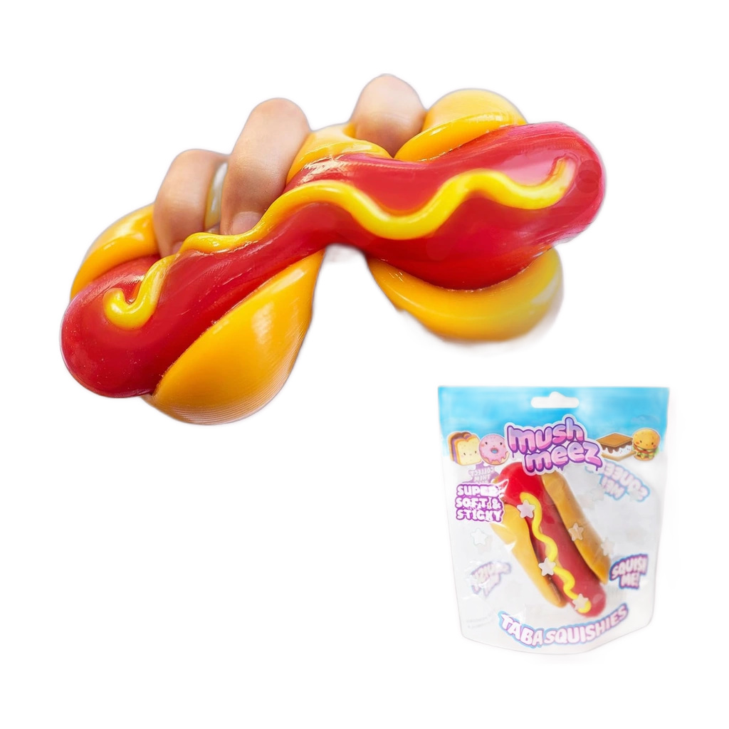 Jumbo Hot Dog Squishy, 5-Inch Two-Hand Squeeze Toy