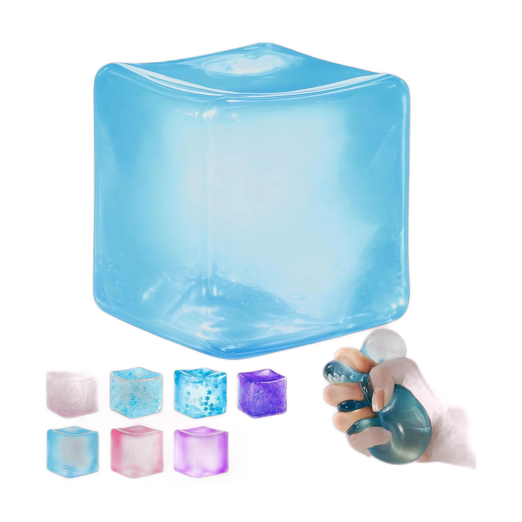 Jumbo Ice Cube Squishy Stress Ball for Calm Hands