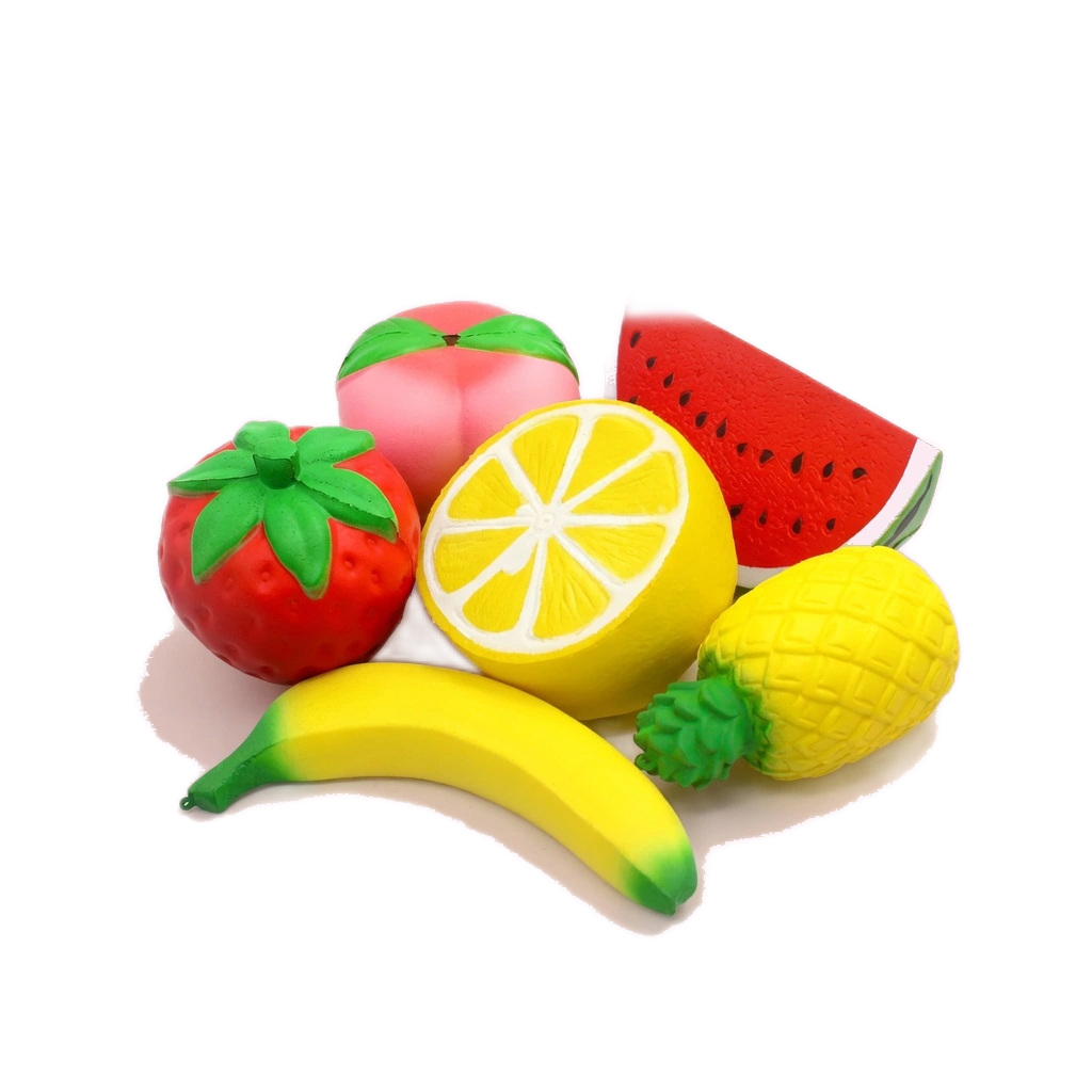 Jumbo Lemon Squishy Slow Rising Fruit Set, 6 Soft Squeeze Toys