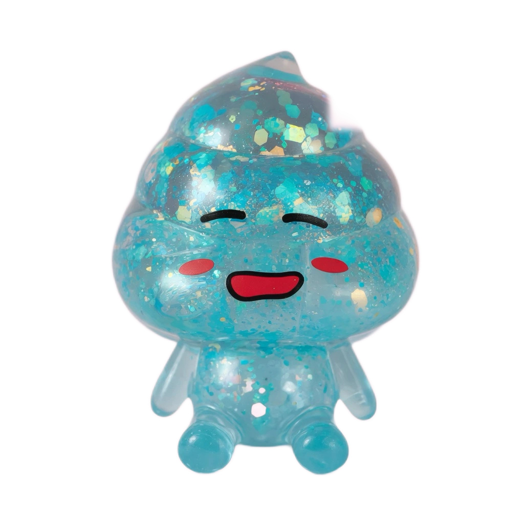 Jumbo Poop Squishy - Clear Glitter Squishy Character Toy