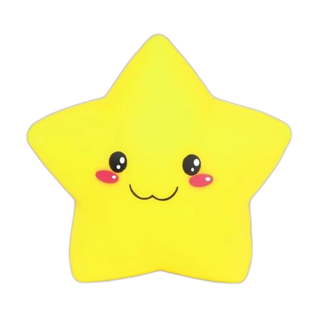 Jumbo Star Squishy Stress Ball with Smiley Face - Soft Squeeze Toy