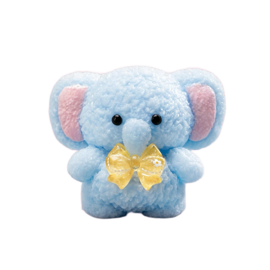 Kawaii Elephant Squishy Soft Squeeze Sensory Toy with Bow