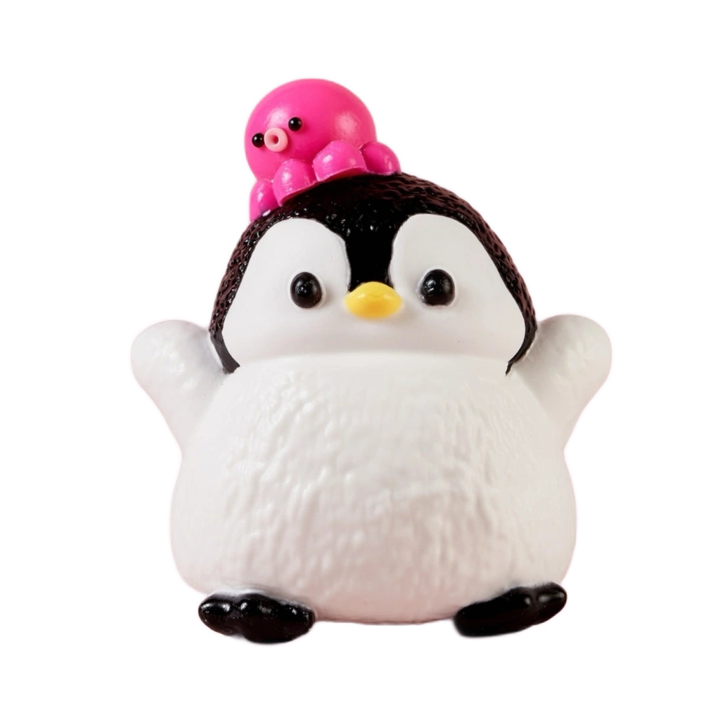 Kawaii Penguin Squishy with Tiny Octopus Friend