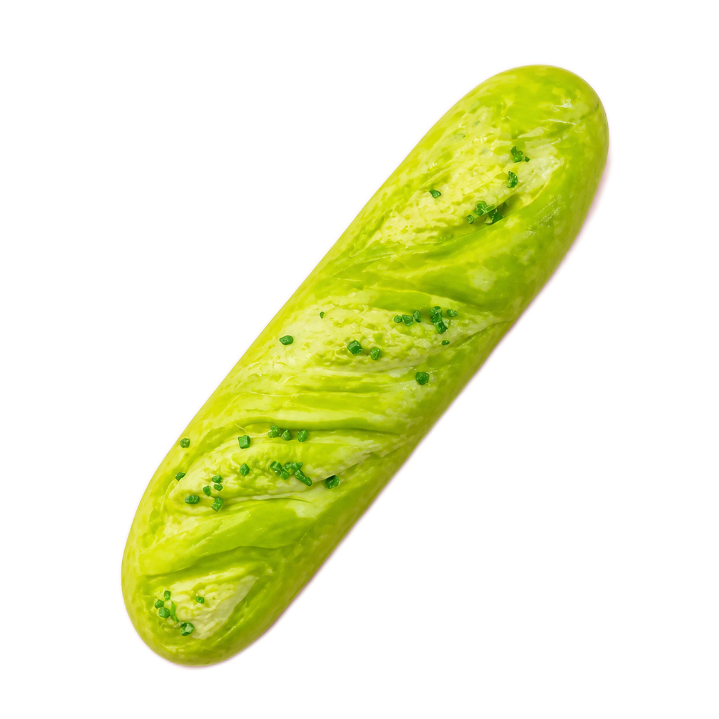 Lime Green Fleck Baguette Squishy — Colorful Bread Toy