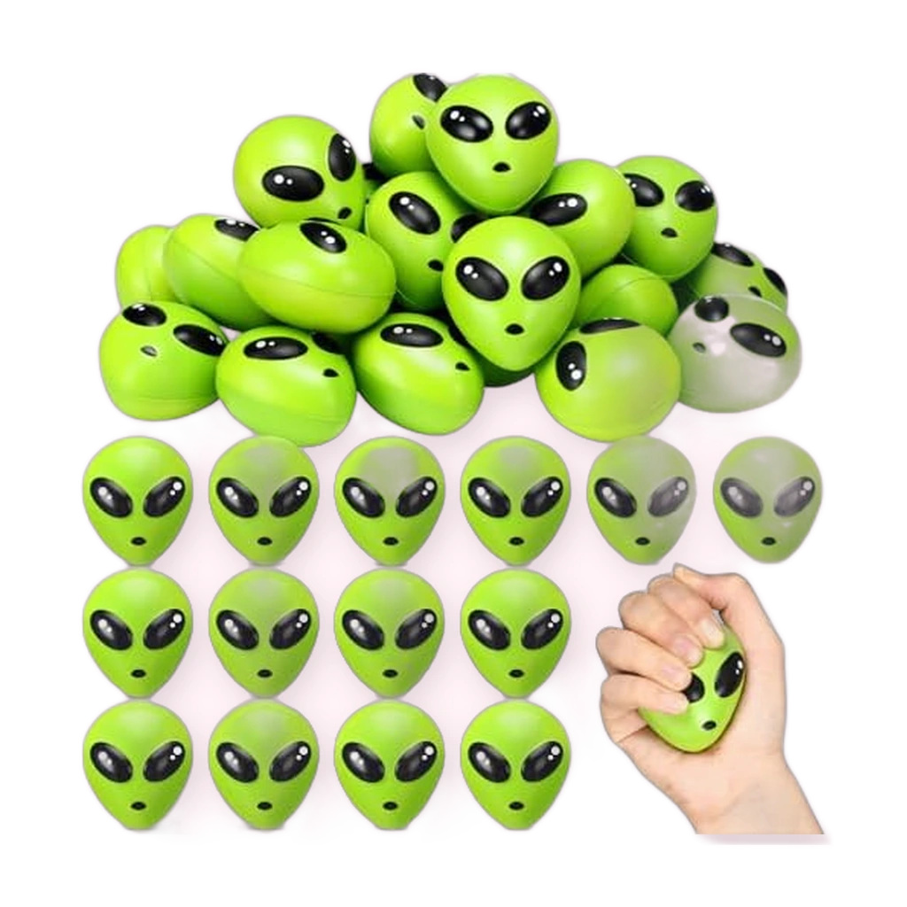Mini Alien Squishy Stress Balls Bulk 24 Pack Party Favors