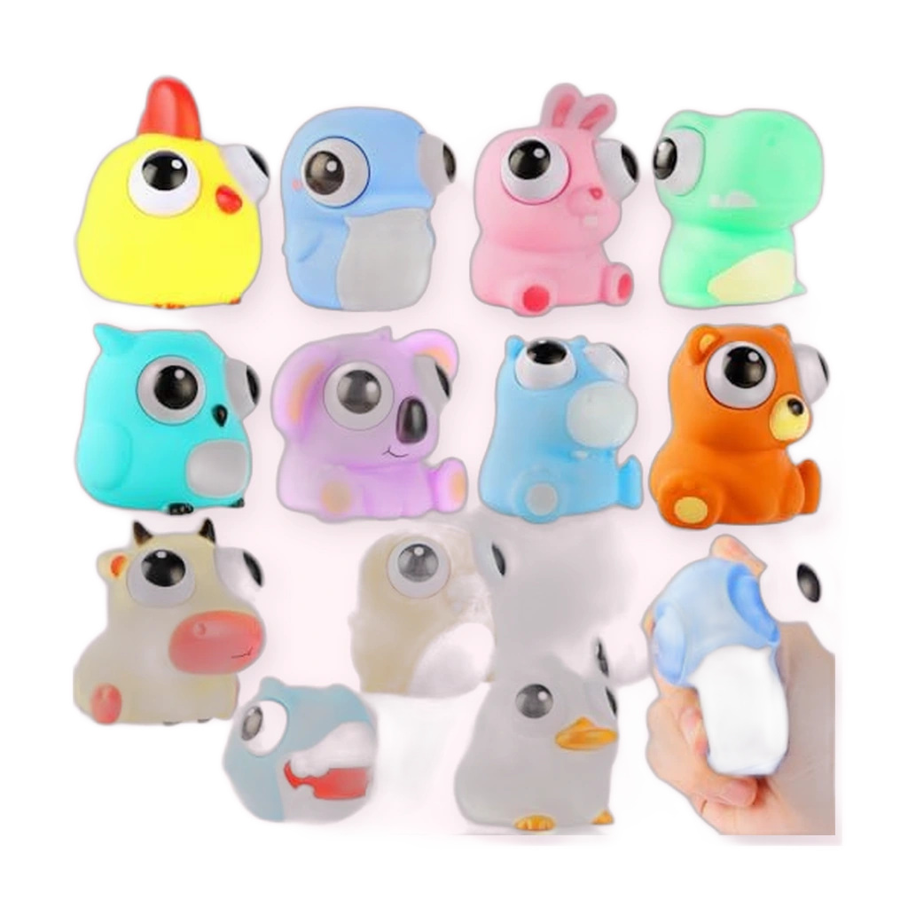 Mini Animal Eyeball Squishy Squeeze Toys – 12 Pack