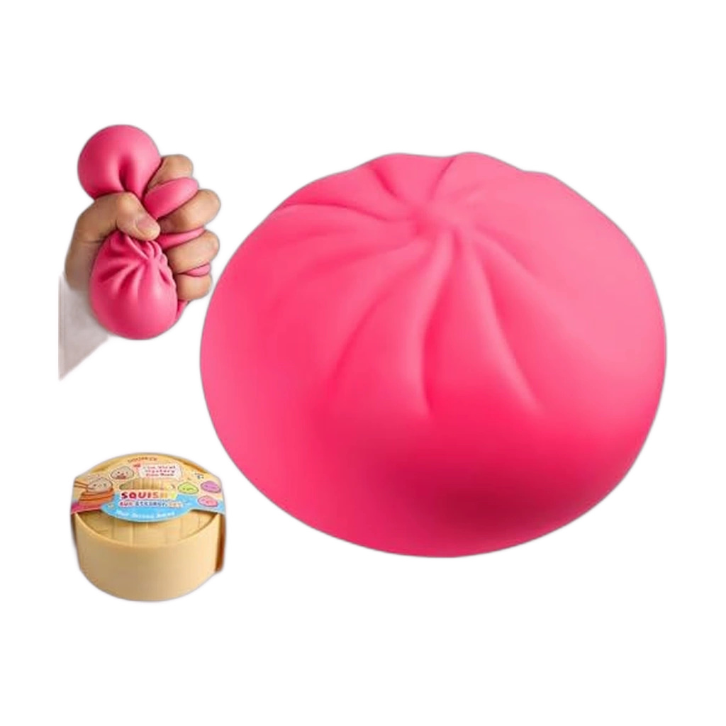 Mini Dumpling Squishy Rose Pink Bao Bun Stress Toy