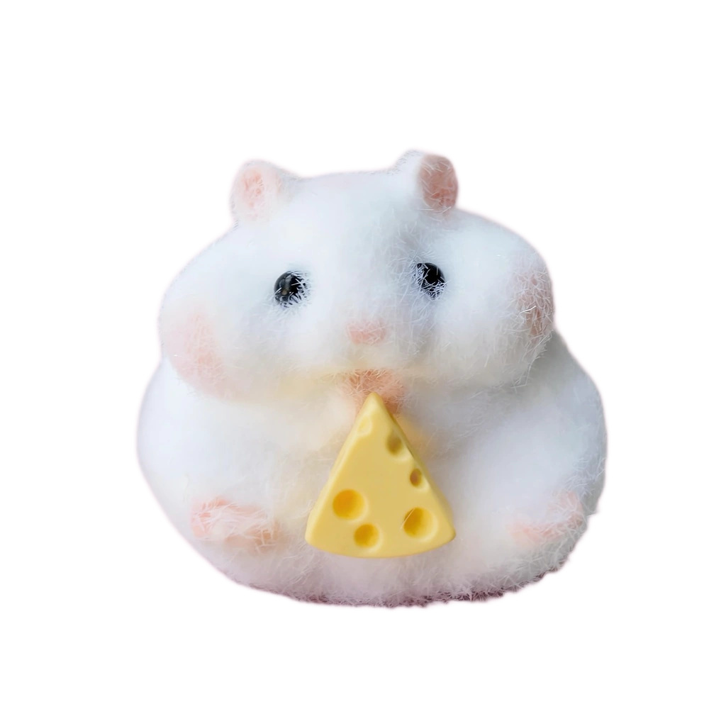 Mini Hamster Squishy With Cheese Soft Squeeze Toy