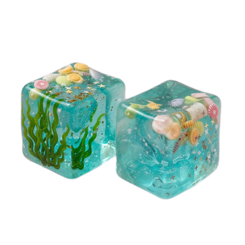 Mini Marshmallow Squishy 2 Pack Glow Ice Cube Squeeze Toy