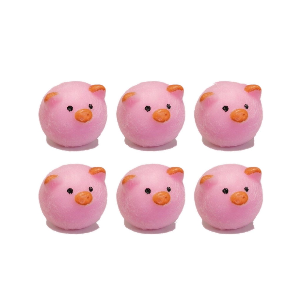 Mini Pig Squishy 6 Pack Fuzzy Mochi Squishy Fidget Toys