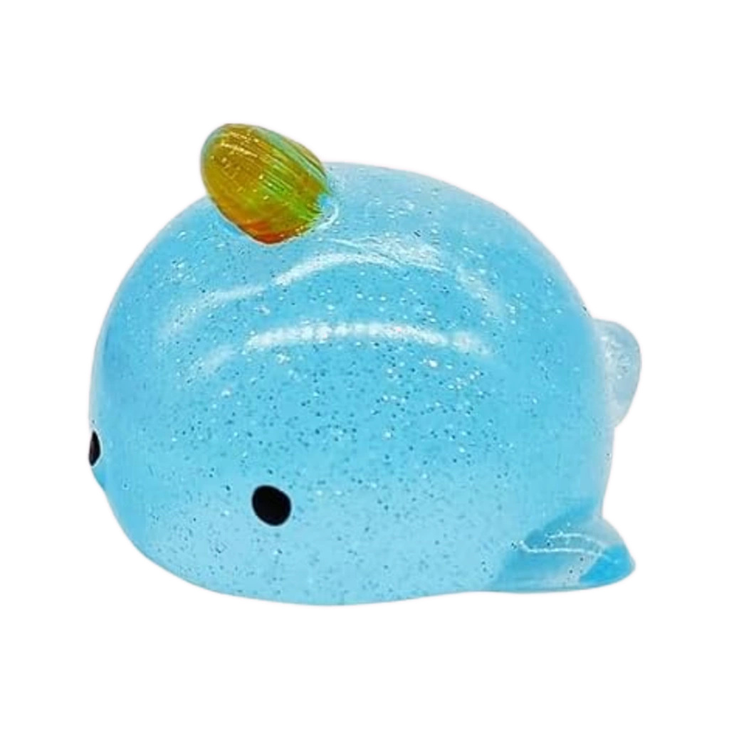 Mini Whale Squishy Glitter Narwhal Pocket Stress Toy