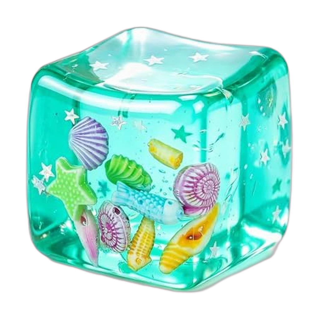 Ocean Jelly Cube Stress Ball – Translucent Sensory Squishy