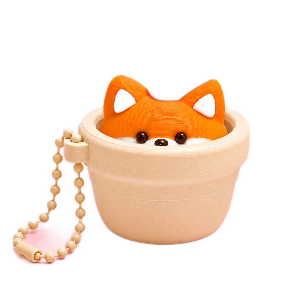ORANGE FOX POP-UP CLICKER KEYCHAIN photo