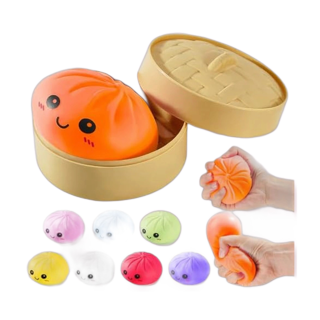 Orange Jumbo Pea Pod Squishy, Slow Rising Dumpling Stress Toy