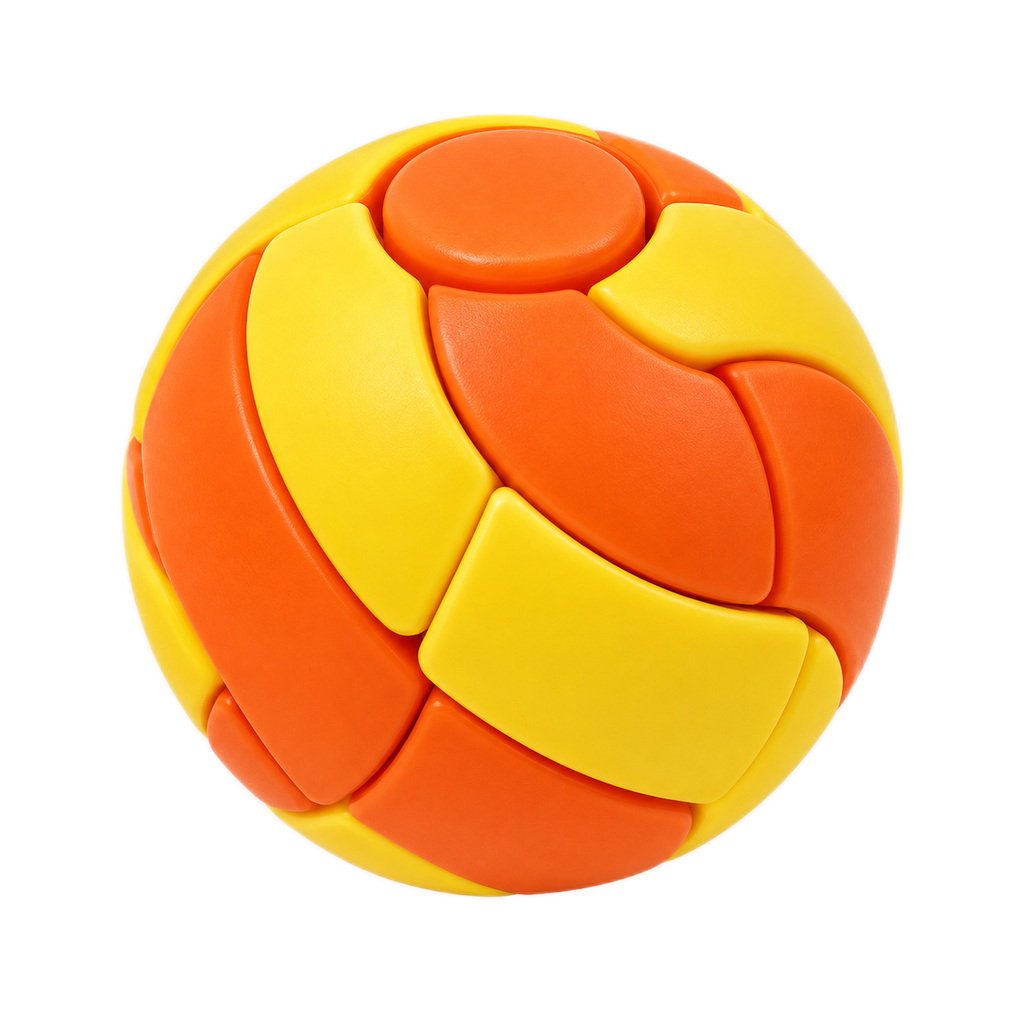ORANGE YELLOW PRESS AND SPIN FIDGET BALL photo