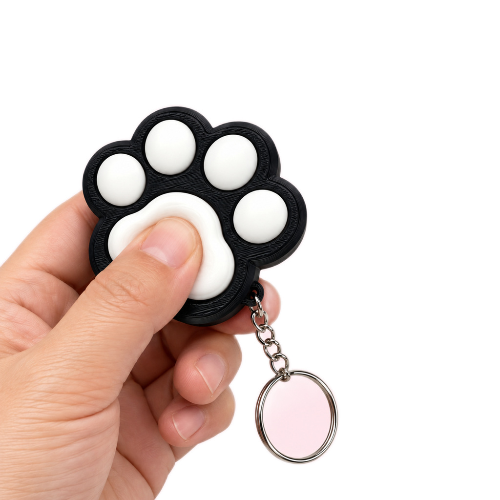 Panda Paw Fidget Keychain