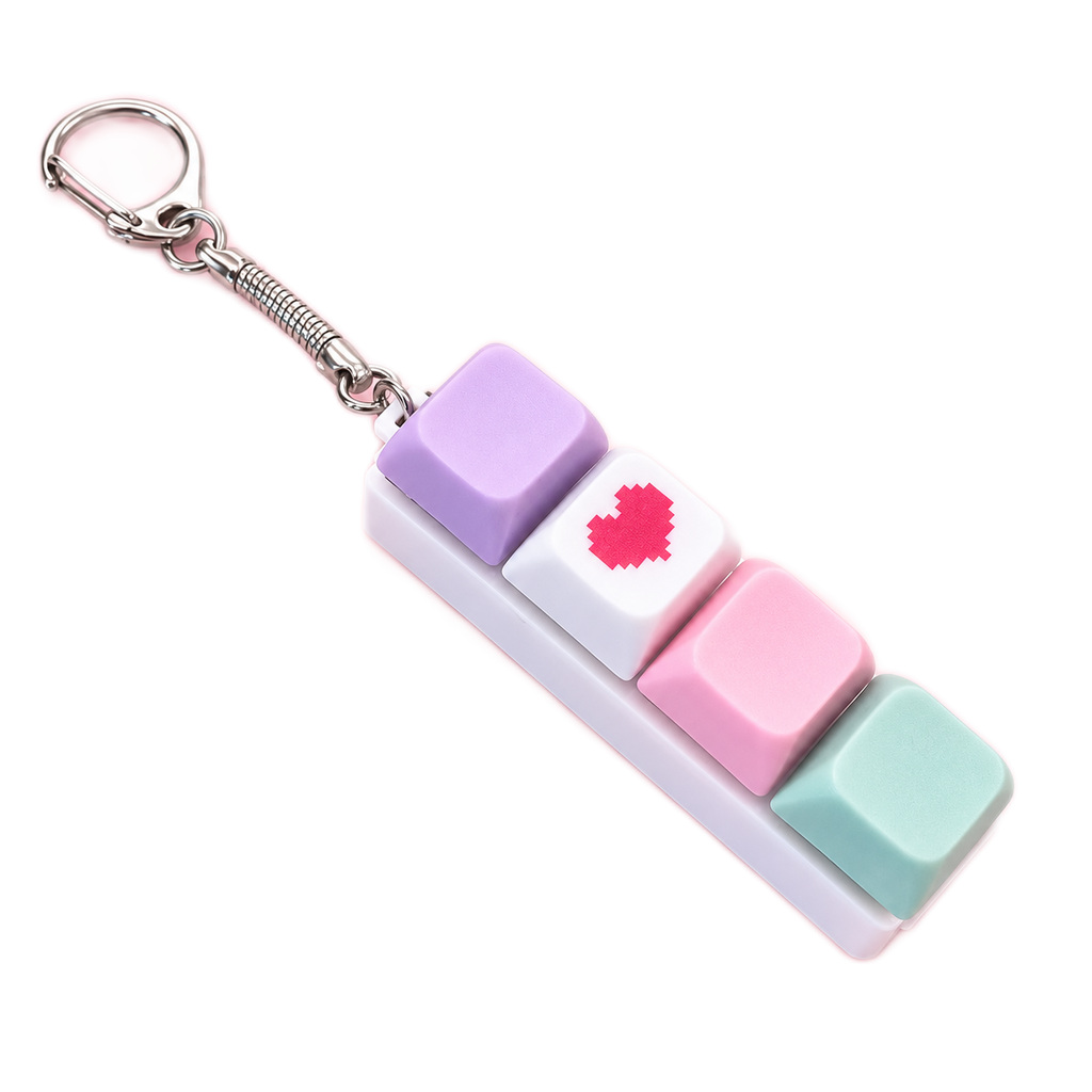 Pastel Heart Mini Keyboard Keychain
