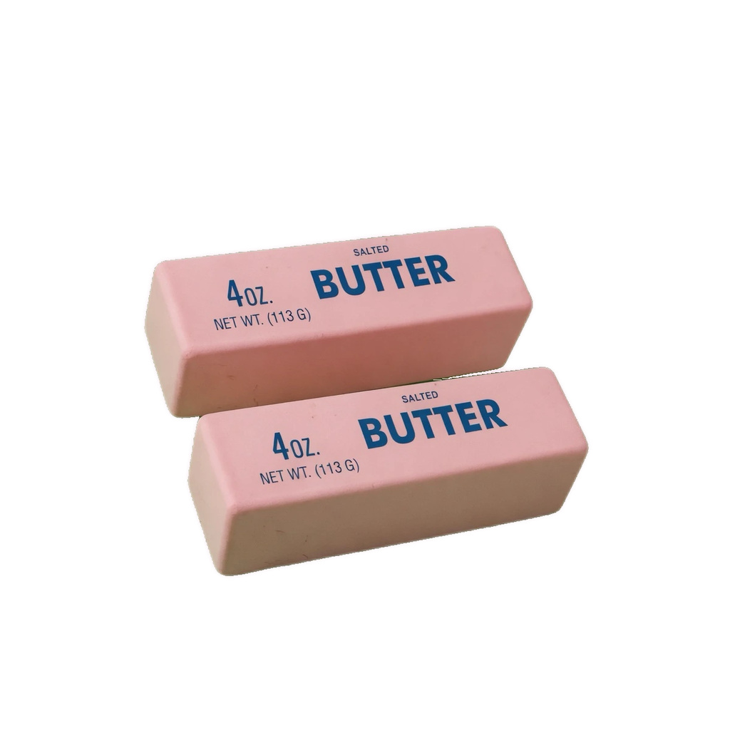 Pink Butter Brick Squishy, 2 Pack - Stretchy Stress Squeeze Toy