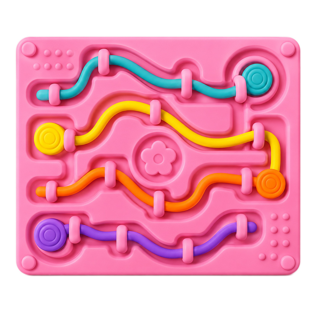Pink Multi-Track Fidget Activity Board