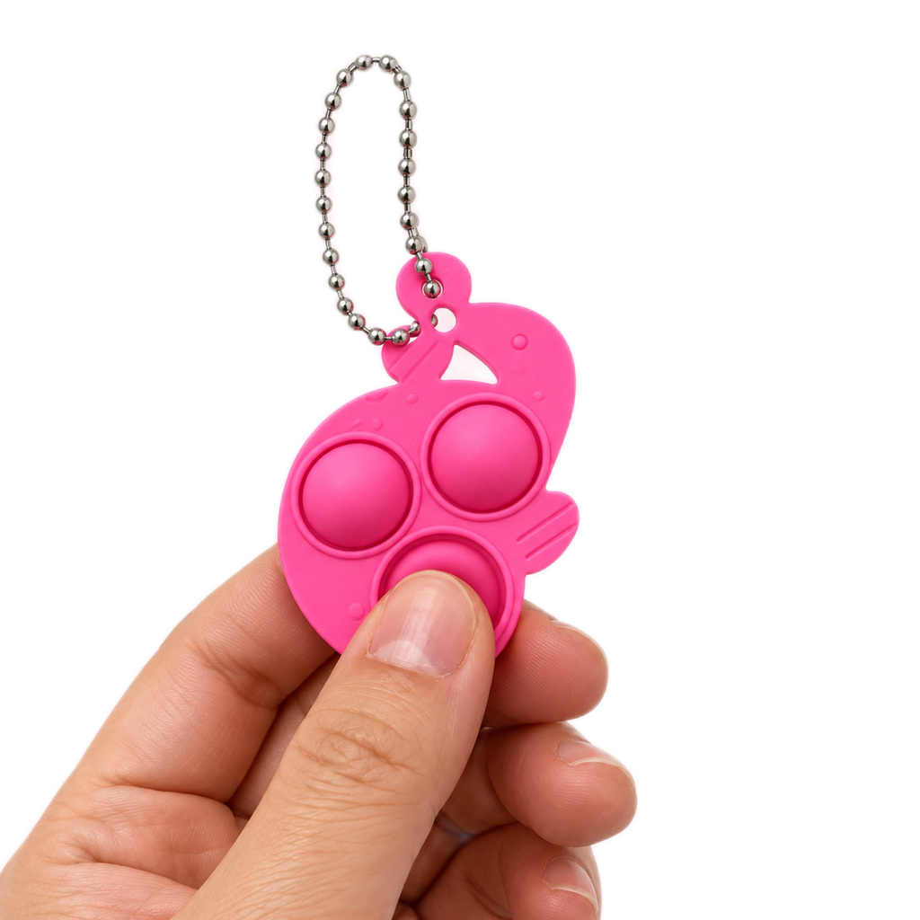 Pink Bubble Pop It Keychain