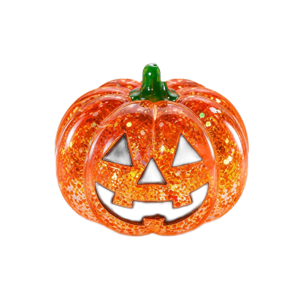 Pumpkin Squishy — Halloween Glitter Jack-o'-Lantern Slow-Rising Stress Toy