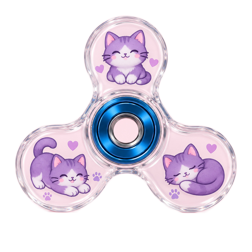 Purple Cat Acrylic Fidget Spinner