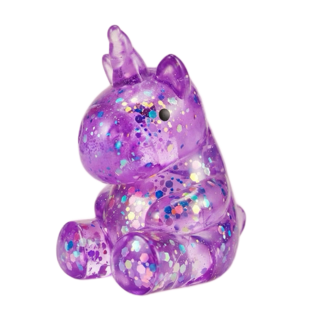 Purple Glitter Unicorn Squishy Squeeze Slow Rising Toy