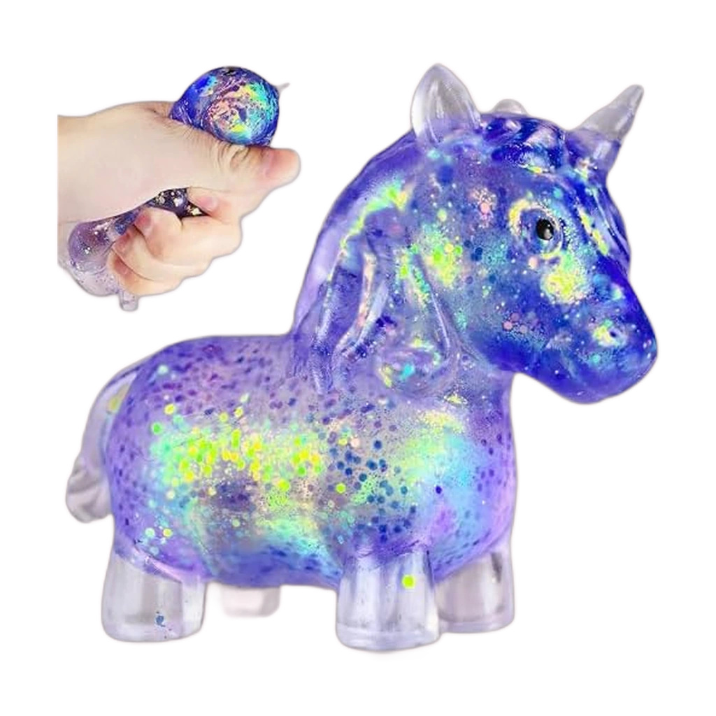 Purple Unicorn Squishy Galaxy Glitter Squeeze Stress Toy