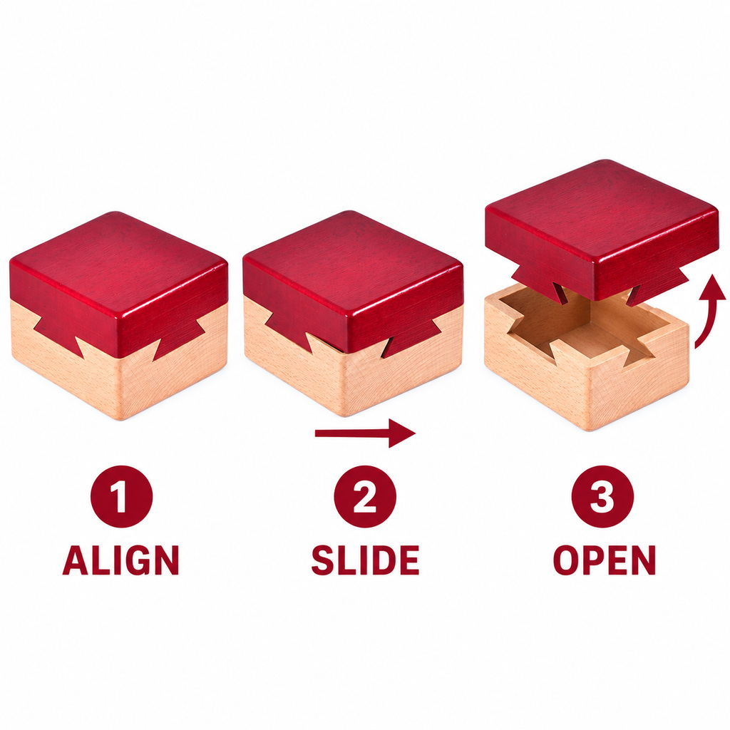 Red Interlocking Puzzle Box